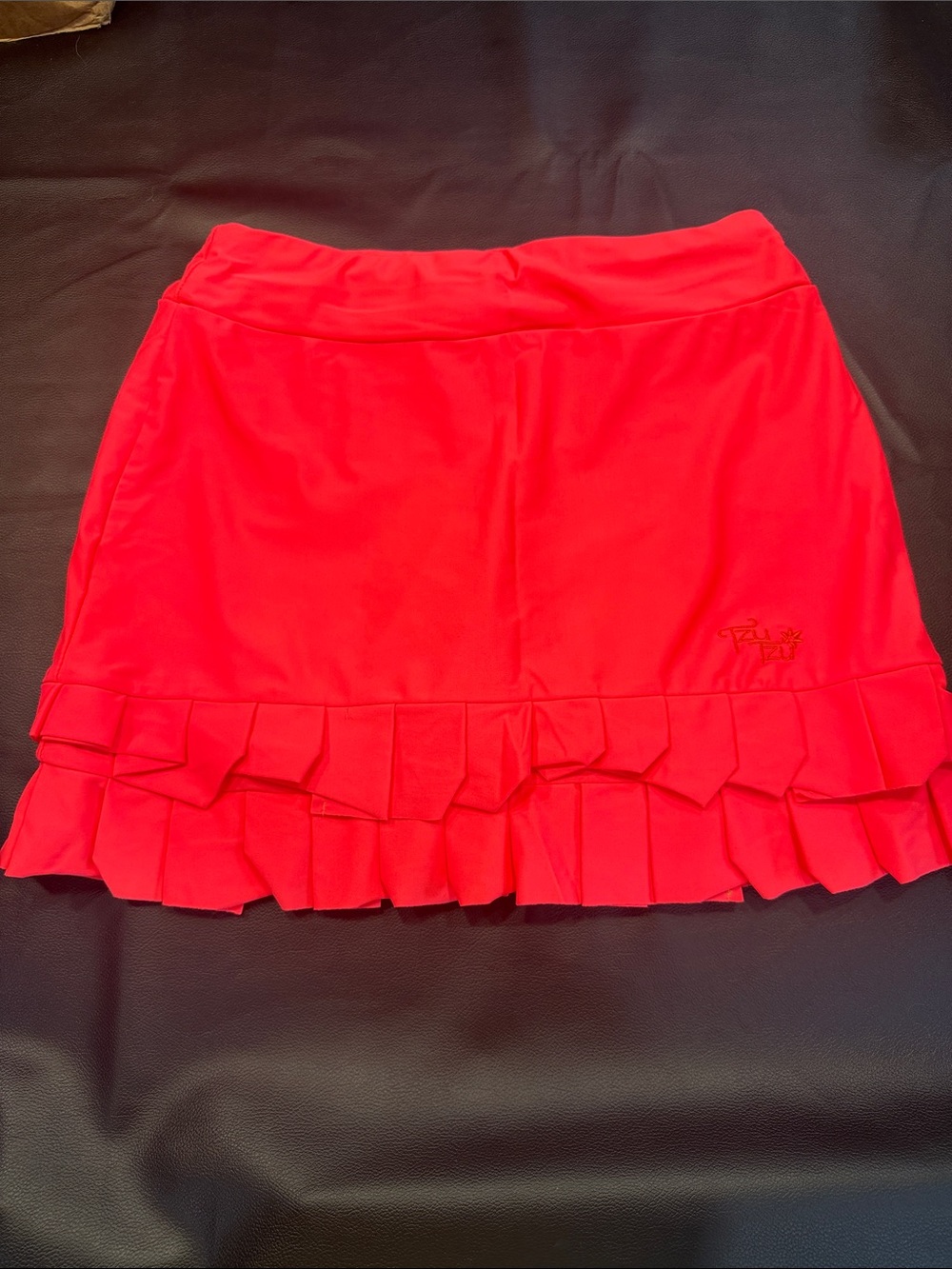 Tzu Tzu Bright Pink Ruffled Hem Mini Skirt